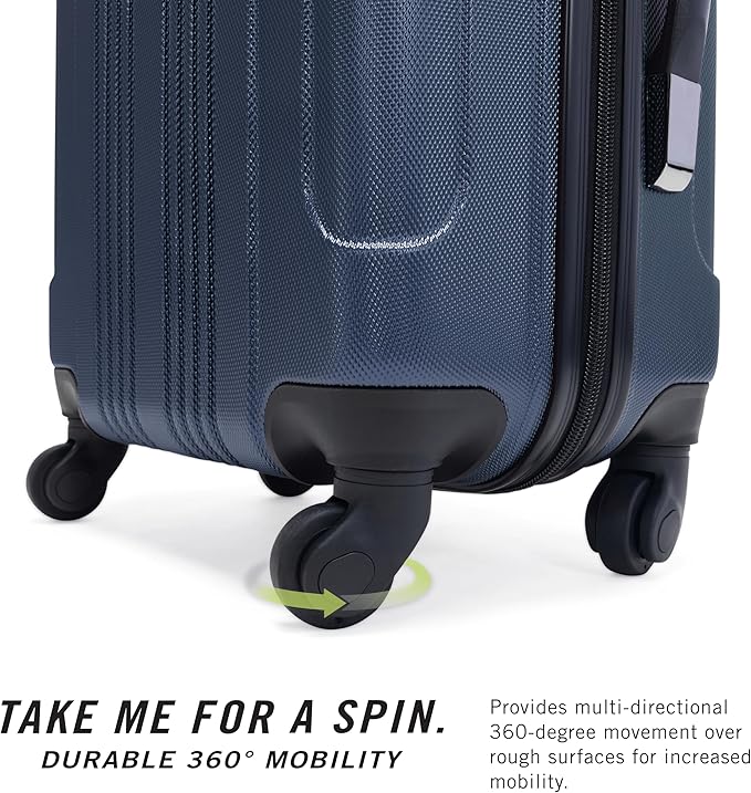 Kenneth Cole REACTION Out of Bounds Lightweight Hardshell 4-Wheel Spinner Luggage, Naval, 28-Inch Checked