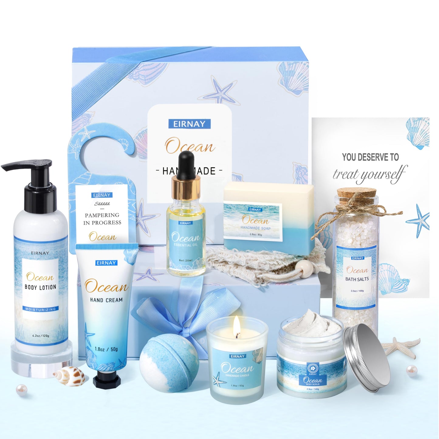 Gifts for Women, Birthday Gifts for Women, 12Pcs Ocean Relaxing Spa Gifts Basket, Bath and Body Gifts Set, Self Care Package for Mom, Wife, Girlfriend, Sister, Female Friends