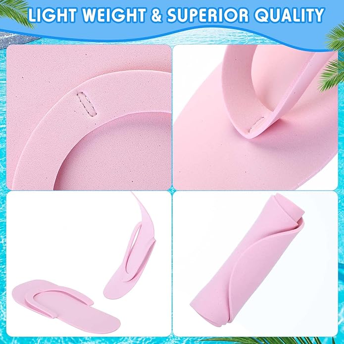 JenPen 60 Pairs Disposable Pedicure Slippers Foam Flip Flops Disposable Flip Flops Multi Color Foldable Pedicure Slippers for Guests Salon Spa Hotel Women