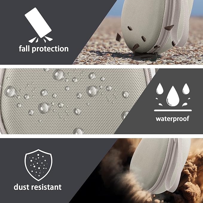 co2CREA Hard Case for SHOKZ New OpenRun Pro 2/1/Mini, OpenRun Standard/Mini, OpenMove, OpenSwim Pro, OpenSwim, Compatible with All SHOKZ Open-Ear Bone Conduction Sport Headphones, Beige Case