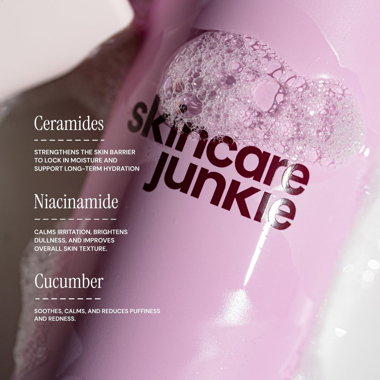 Skincare Junkie Jelly Facial Cleanser, Purifying Gel Cleanser, for Normal to Oily Skin with Hyaluronic Acid, Ceramides, Niacinamide, No Synthetic Fragrance, Dermatologist developed, 6 OZ