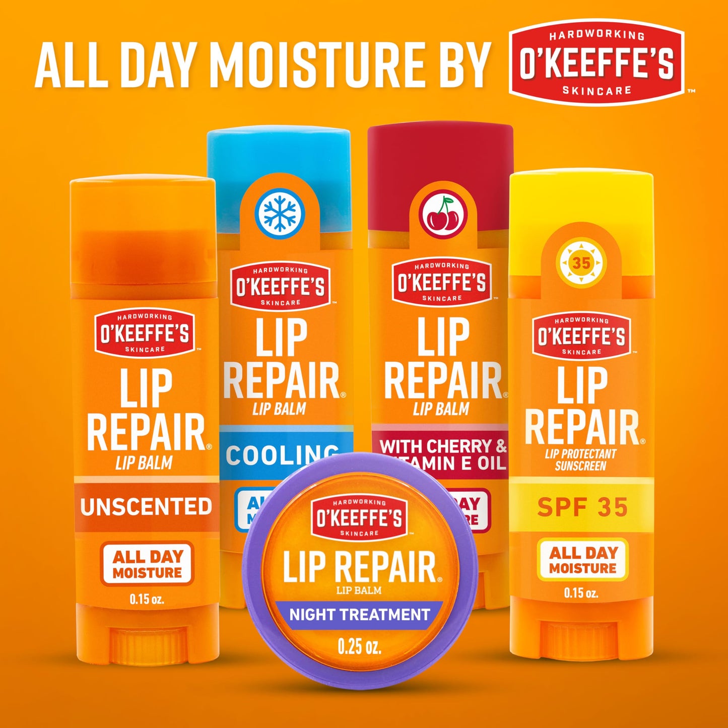 O'Keeffe's Lip Repair Unscented Lip Balm for Dry, Cracked Lips - Stick (Twin Pack) - Moisturizer for Very Dry Lips