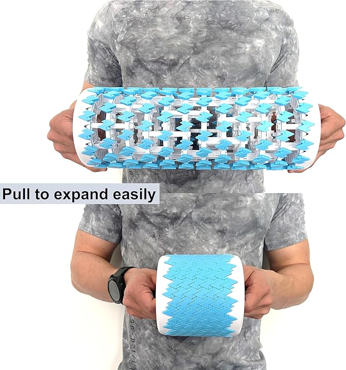 Collapsible Foam Roller for Exercise and Recovery (13 Inches), Easily Portable at 5.5 inches (Blue)
