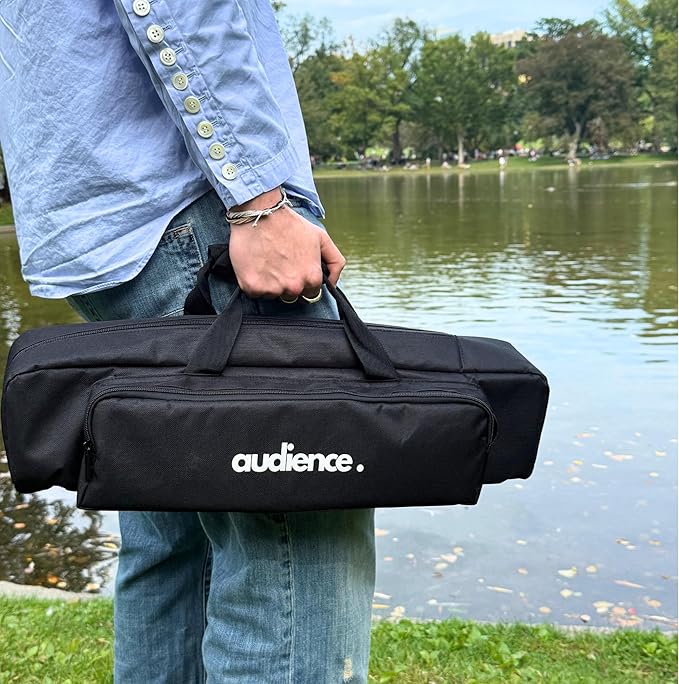 Audience Professional Mobile Creator Kit - 72" Adjustable Tripod with Monopod, LED Fill Light, Dual Lavalier Microphones, Rotating Phone Mount, Bluetooth Remote & Travel Case