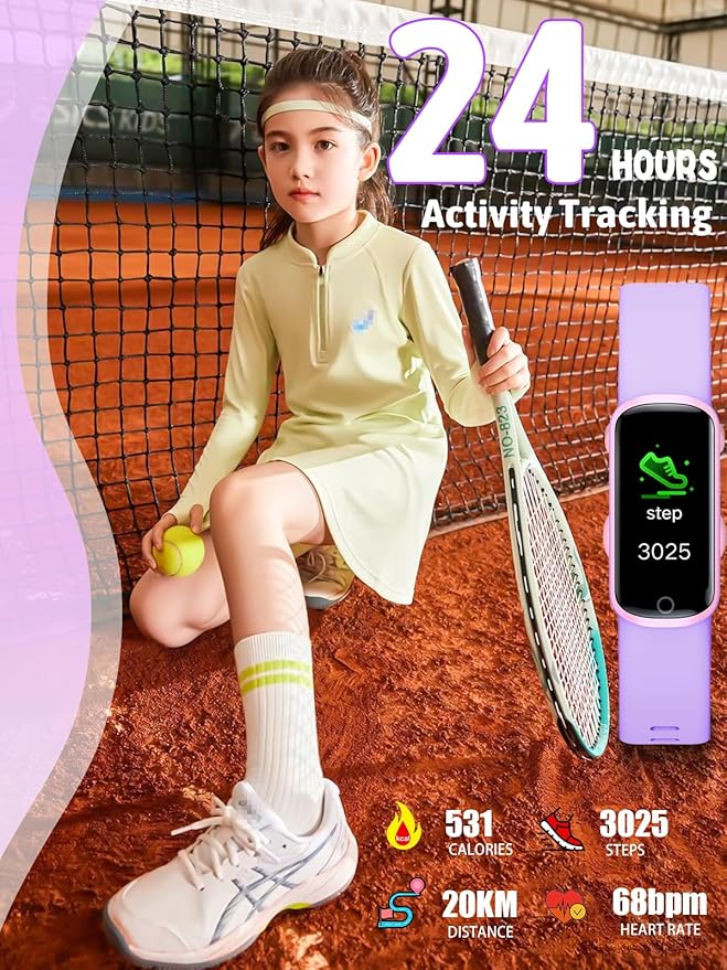 Kids Fitness Tracker,Fitness Watch Waterproof Activity Tracker with HeartRate and Sleep Monitor,Stopwatch,11 Sport Modes,Great Gifts for Girls Boys Kids Age 6-13 Years Olds
