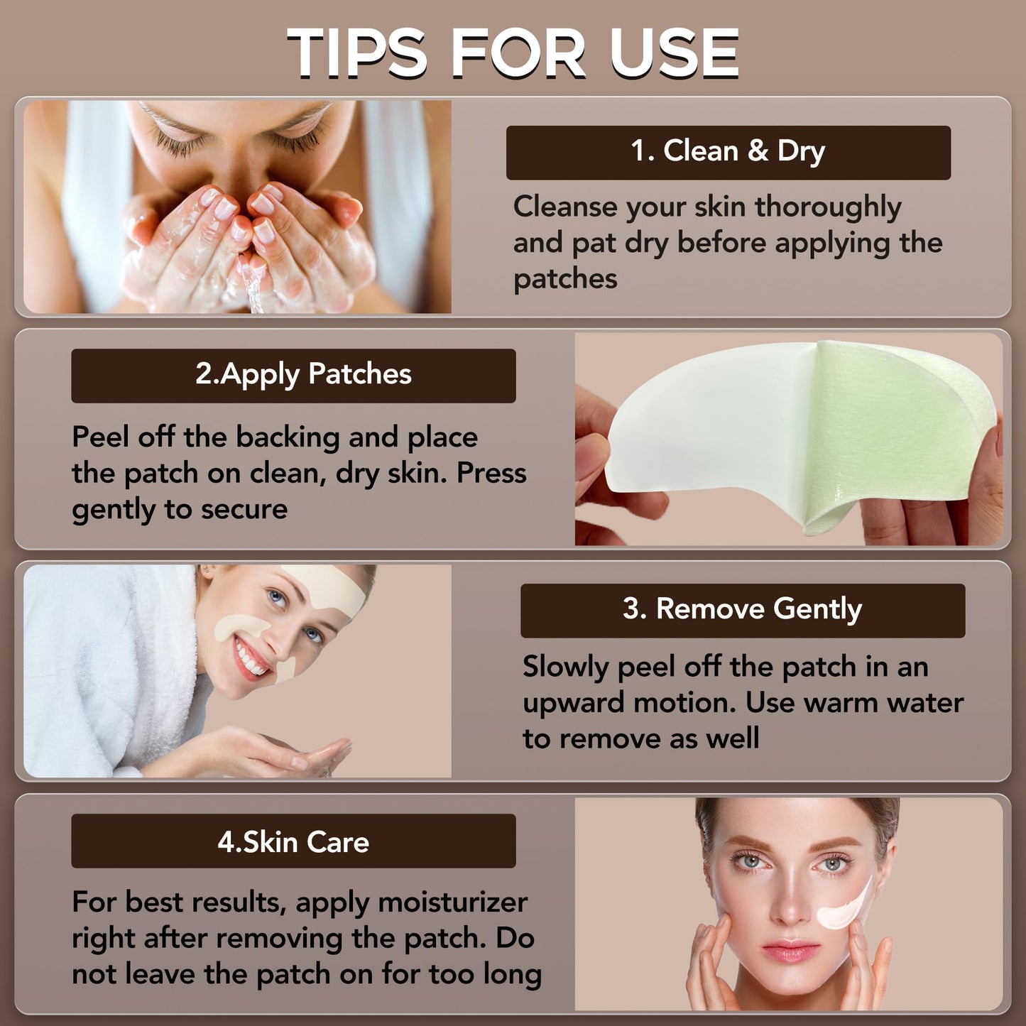 Forehead Smile Line and Neck Herbal Wrinkle Patches with Centella Asiatica, Aloe, Hyaluronic Acid, Vitamin E and Collagen, Overnight Facial Anti-Wrinkle Care to Lift and Smooth Skin for Women，14 Pack