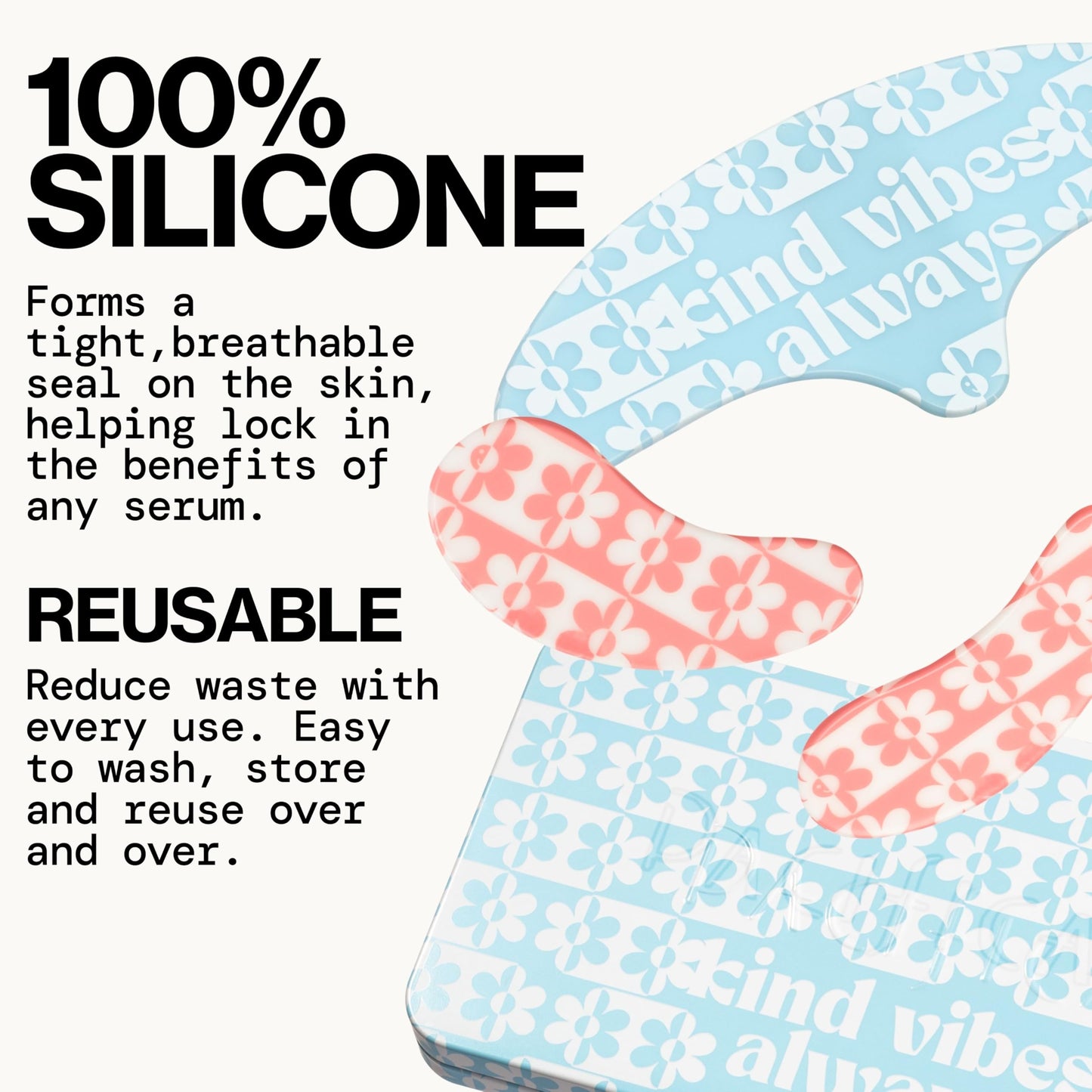 Pacifica Reusable Mask Set – Silicone Undereye & Brow Mask Set for Forehead & Under Eye, Anti-Wrinkle, Firming, Pair with Serum, Vegan & Cruelty-Free, 3 Pieces