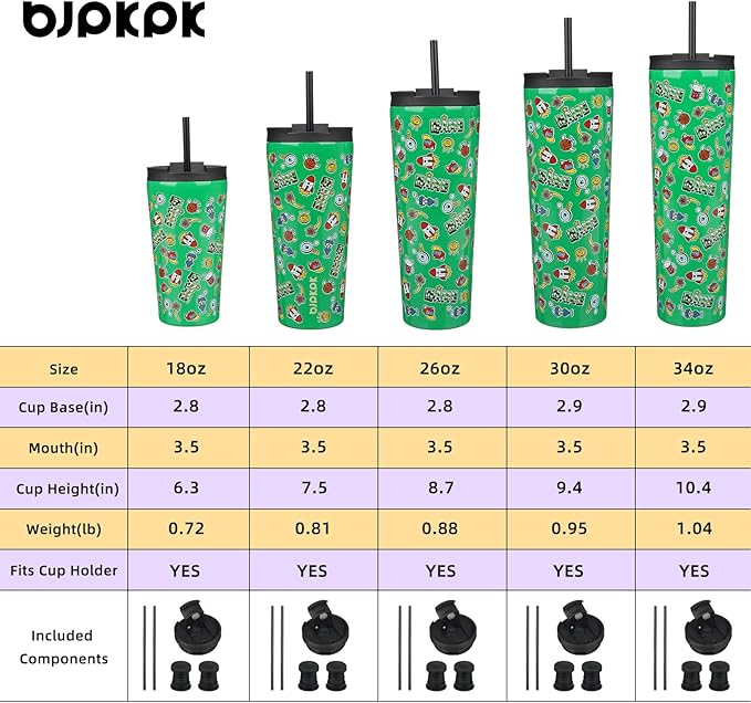 BJPKPK 18oz Stainless Steel Insulated Tumbler With lid And Straw Travel Coffee Thermal Tumblers Cup For Women And Men,Game