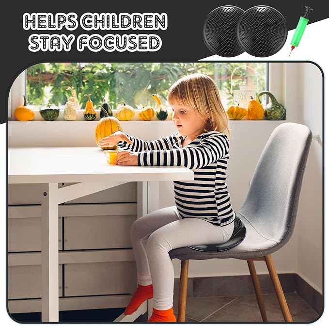 Jerify 4 Pcs Wiggle Seat Flexible Inflated Wobble Cushion Stability Balance Pad Balance Disc Sensory Seat for Men Women Fitness Physical Exercise Improving Posture Home Office