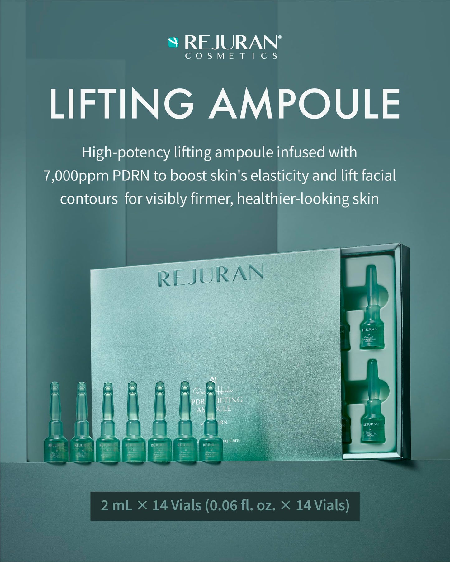 REJURAN® Recover c-PDRN® Lifting Ampoule - High Does Original Salmon DNA PDRN Serum DNA for Rejuvenation, Hydration, Skin Soothing, and Intensive Anti-Aging Korean Skincare. (2ml x 14 Vials)