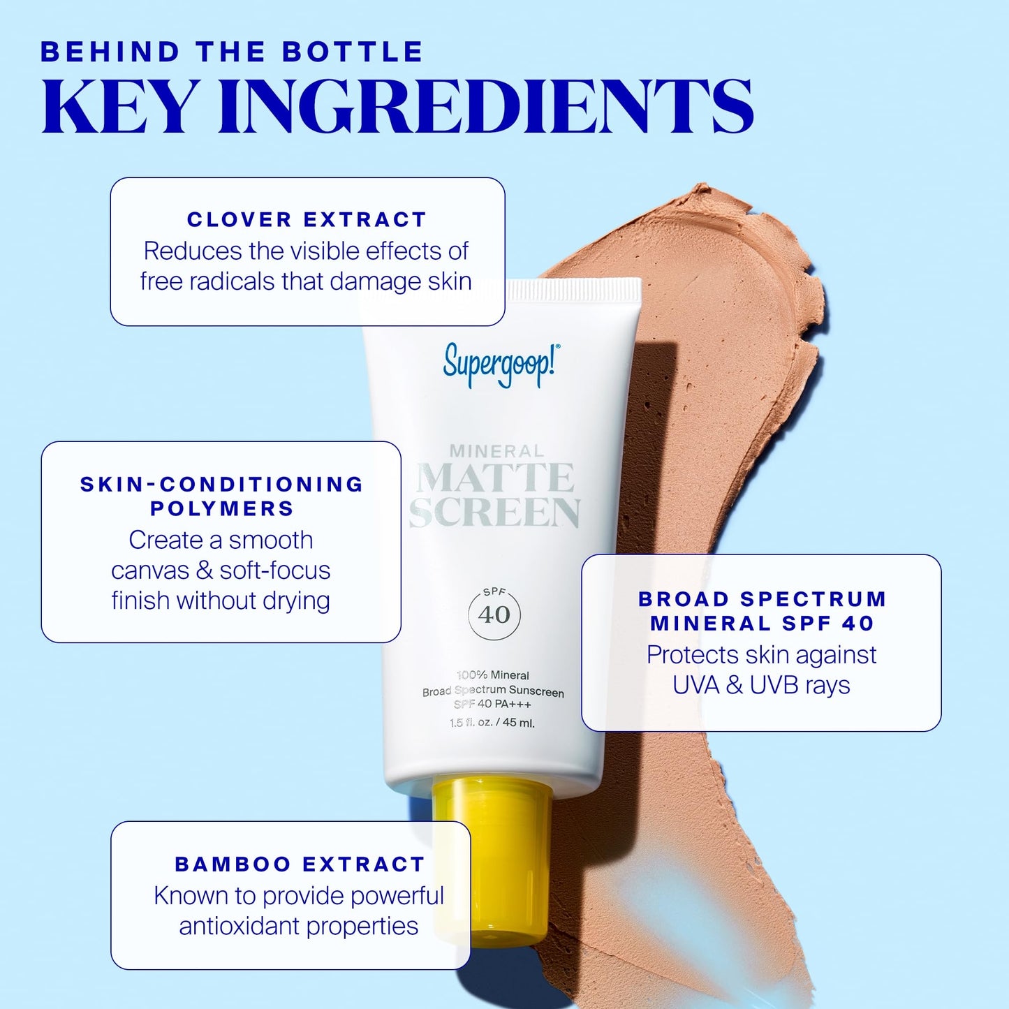Supergoop! Mineral Mattescreen (SPF 40) - 20 mL, Pack of 2 - Mineral, Oil-Free Broad Spectrum Sunscreen - Smooths Skin’s Appearance, Minimizes Pores & Controls Shine - Water & Sweat Resistant