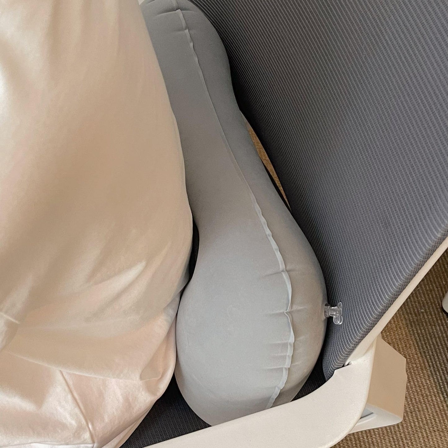 CHIVOLONA Outdoor Inflatable Travel Pillow,Ultra Light and Small in Size,Perfectly Fits The Neck or Waist,Suitable for Camping and Hiking,Comes with Storage Bag and Earplugs,Dark Blue