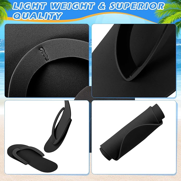 JenPen 60 Pairs Disposable Pedicure Slippers Foam Flip Flops Disposable Flip Flops Multi Color Foldable Pedicure Slippers for Guests Salon Spa Hotel Women
