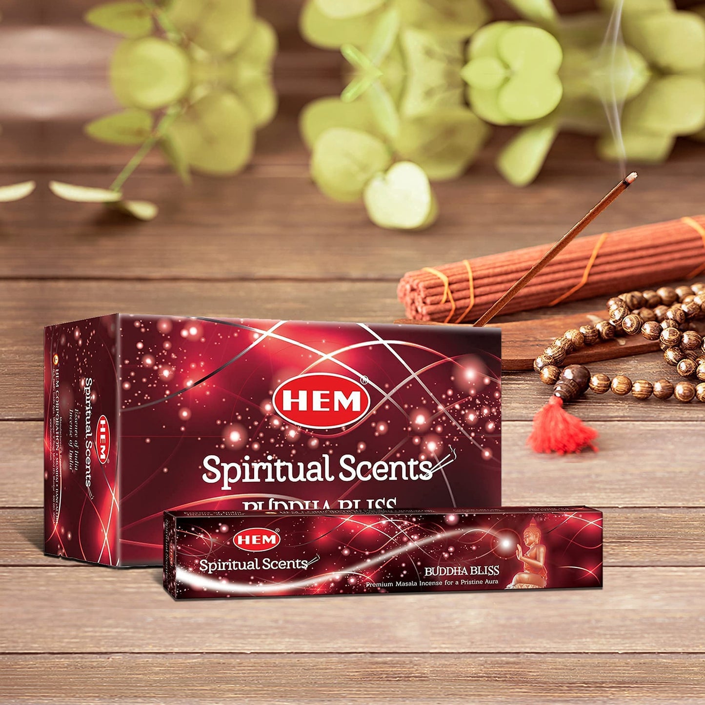 HEM Premium Buddha Bliss Masala Incense Sticks | Natural Fragrance for Meditation, Focus, and Aromatherapy | Air Purifier & Cleansing | 12 Pack Gift Set (15g Each) | Buring time of 30-40 mins.