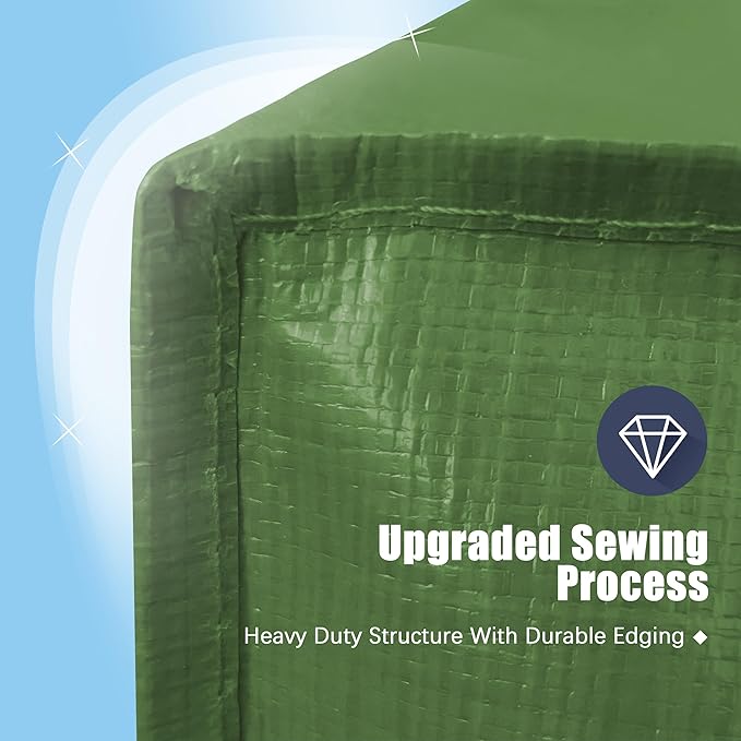 8 Pack Large Strong Moving Bags with Zippers & Carrying Handles - Water-Resistant - Heavy Duty Storage Tote for Space Saving, Fold Flat, Alternative to Moving Box (Olive Green)