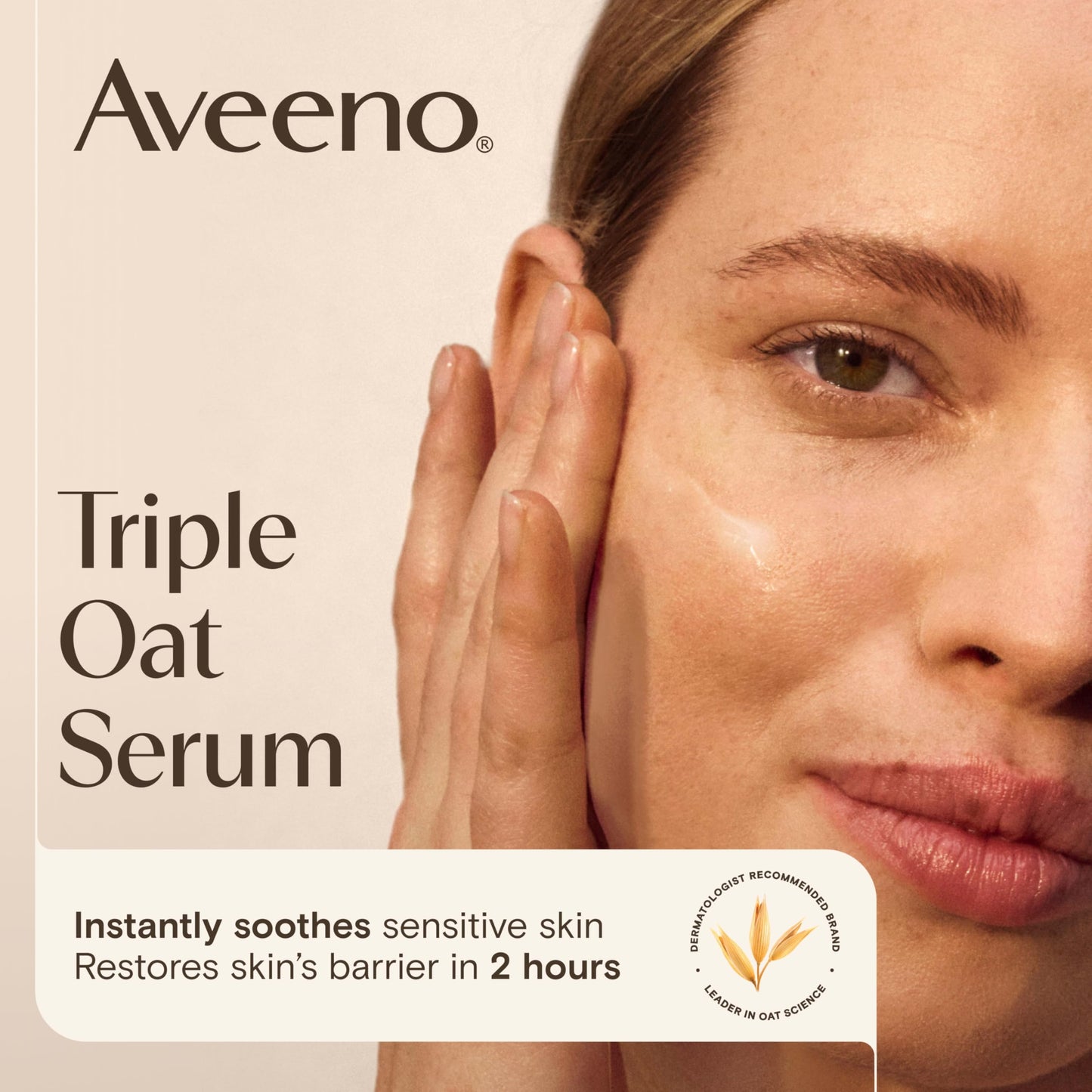 Aveeno Skin-Care Bundle for Sensitive Skin, Calm + Restore Triple Oat Hydrating Facial Serum, 1 fl. oz, & Travel Size Daily Moisturizing Cream + Prebiotic Oat, 0.5 oz, Fragrance Free, Two Items