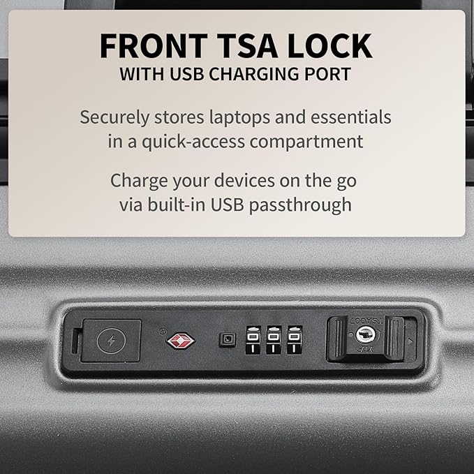 20 Inch Zipperless Carry On Luggage 22x14x9 Airline Approved With Spinner Wheels,Aluminium Frame Hard Shell Travel Suitcase with TSA Approved Cup Holder USB Port Holder for Women Men,Grey