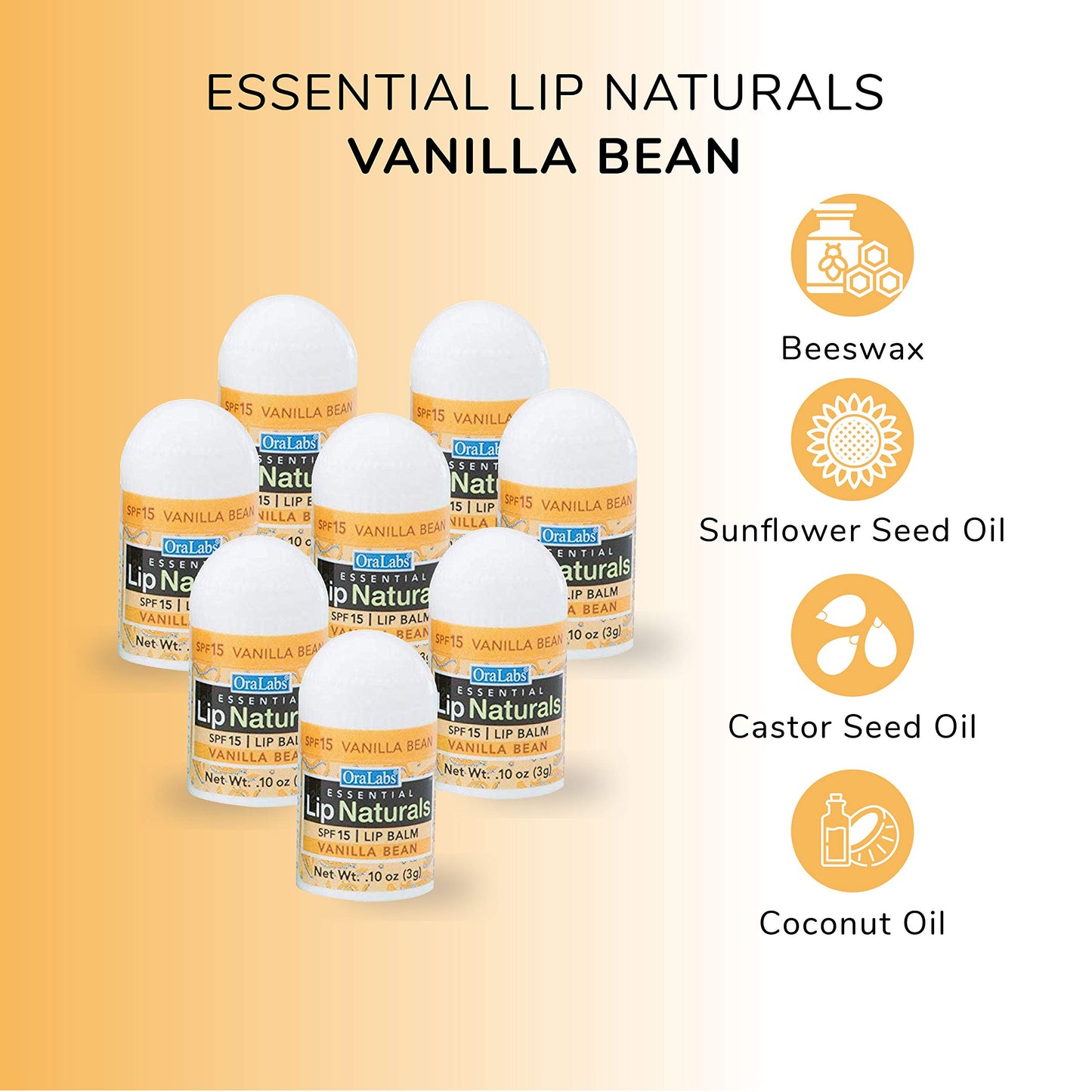 Lip Naturals Assorted Mini Lip Balms with Sunscreen (SPF-15) & Keychain - 12 Count, 3 Flavors: Tea Tree Mint, Vanilla Bean, Bing Cherry (0.10oz/3g Each) - Made in USA