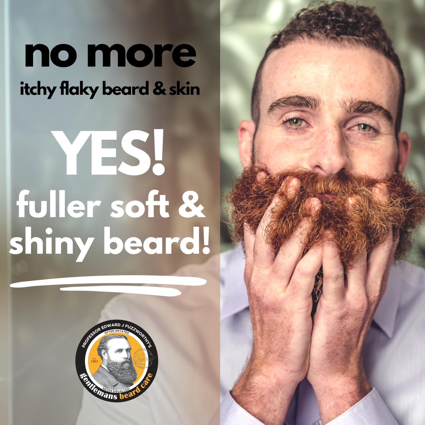 Professor Fuzzworthy Original Detangler Beard Conditioner Bar – 100% Natural Solid Conditioner for Beard & Hair – Moisturizes, Softens & Detangles – Subtly Spiced Scent – Men’s Grooming – 40g