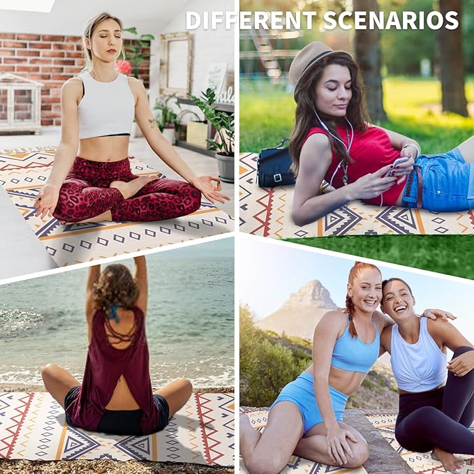 Cifupy Handmade Organic Yoga Mat made with Organic Cotton Yoga Mat - Non Slip Hand-Woven Foldable Yoga Rug Provides Excellent Comfort, Traction & Support for Indoor & Outdoor Use - 24 x 72 Inches