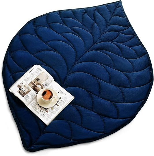 Kaisa Weighted Blanket for Adults(7 lbs, 41" x 53"), Soft Weighted Lap Blanket Machine Washable, Small Heavy Blankets with Glass Beads for Travel & Sleep,Navy Blue