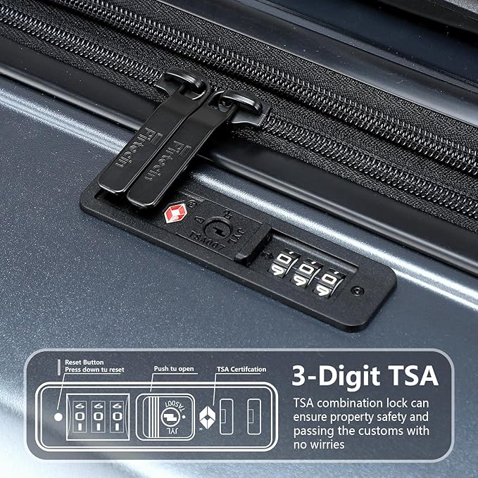 20 Inch Lightweight Expandable Carry On Luggage, PC Hardside Suitcase with Spinner Wheels & TSA Lock, Carry-on 20-Inch, Gray