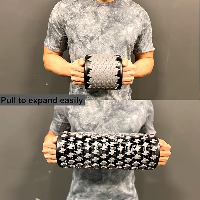 Collapsible Foam Roller for Exercise and Recovery (13 Inches), Easily Portable at 5.5 inches (Gray)