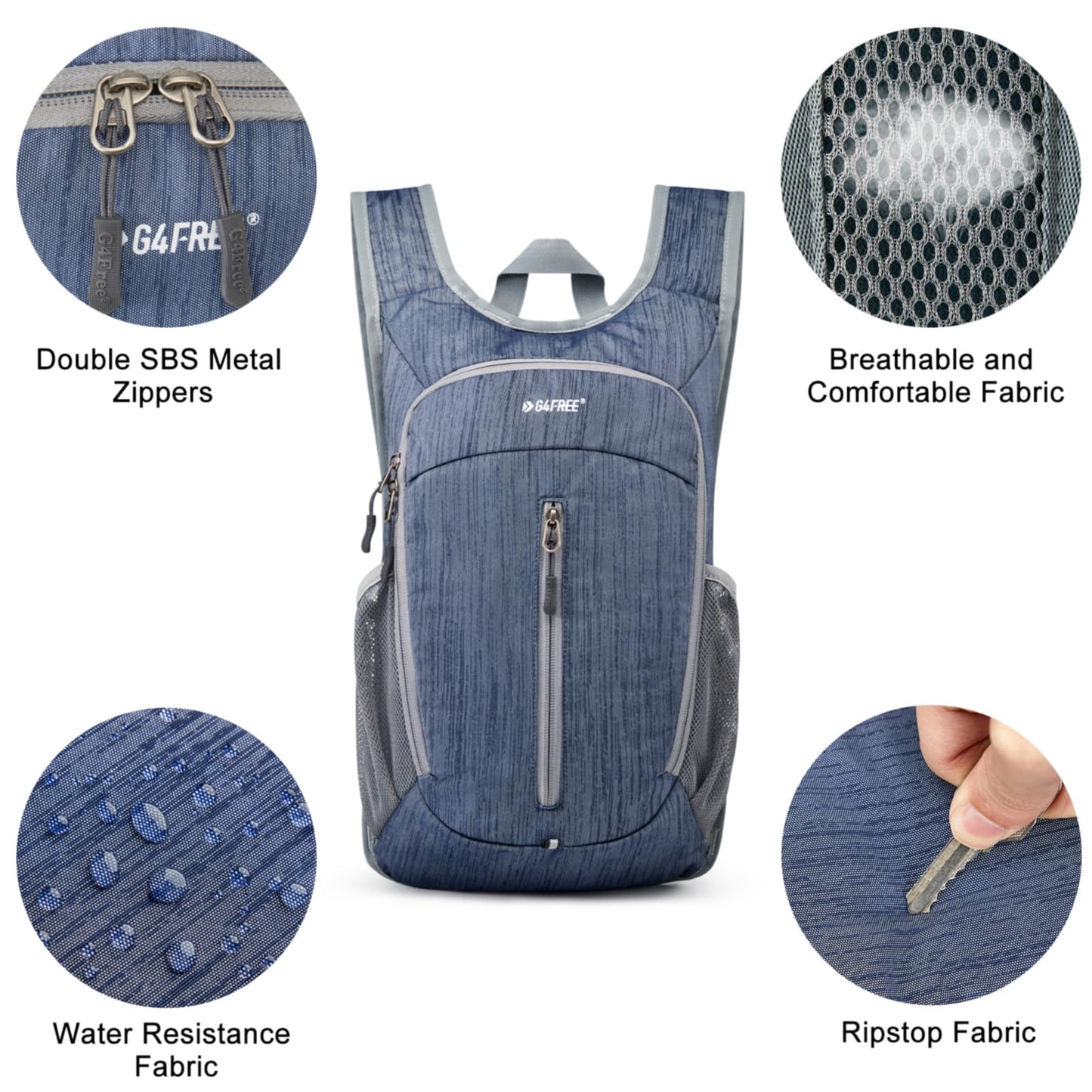 G4Free 10L Hiking Backpack Small Travel Hiking Daypack Lightweight Packable Backpack Casual Foldable Shoulder Bag