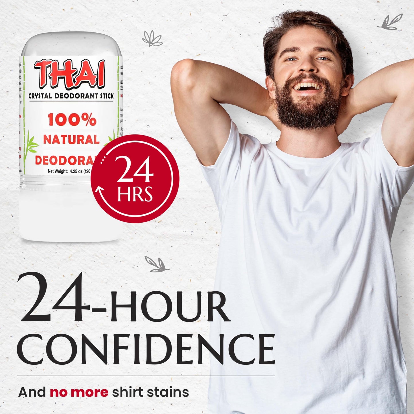 2-PACK Thai Deodorant Stones - Clinically Tested - Crafted in USA - Dermatologist Approved Natural Crystal Salt Odor Protection for Men, Women & Teens