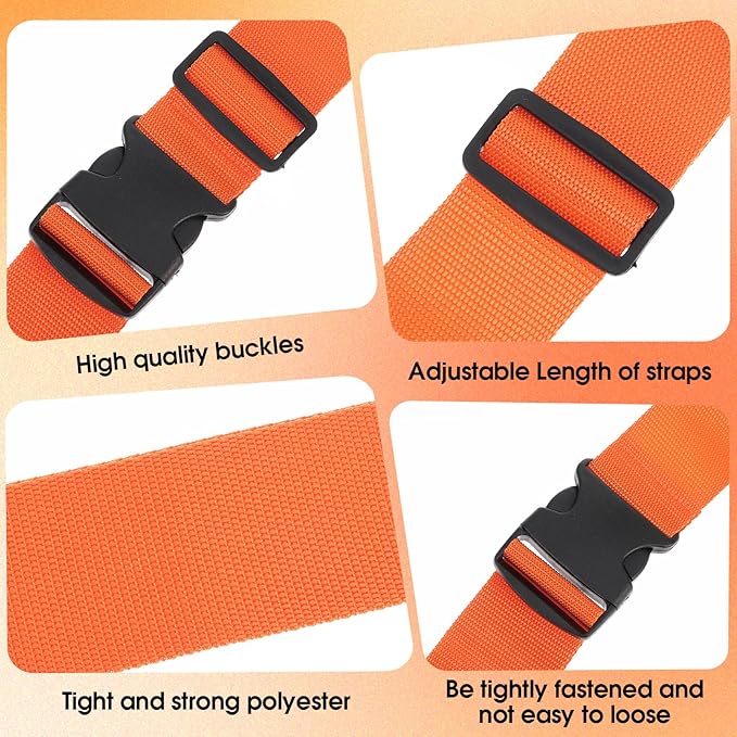 12 Pack Luggage Straps Suitcase Belts Straps Wide Adjustable Packing Straps Travel Belts Accessories for Business Traveling Packing