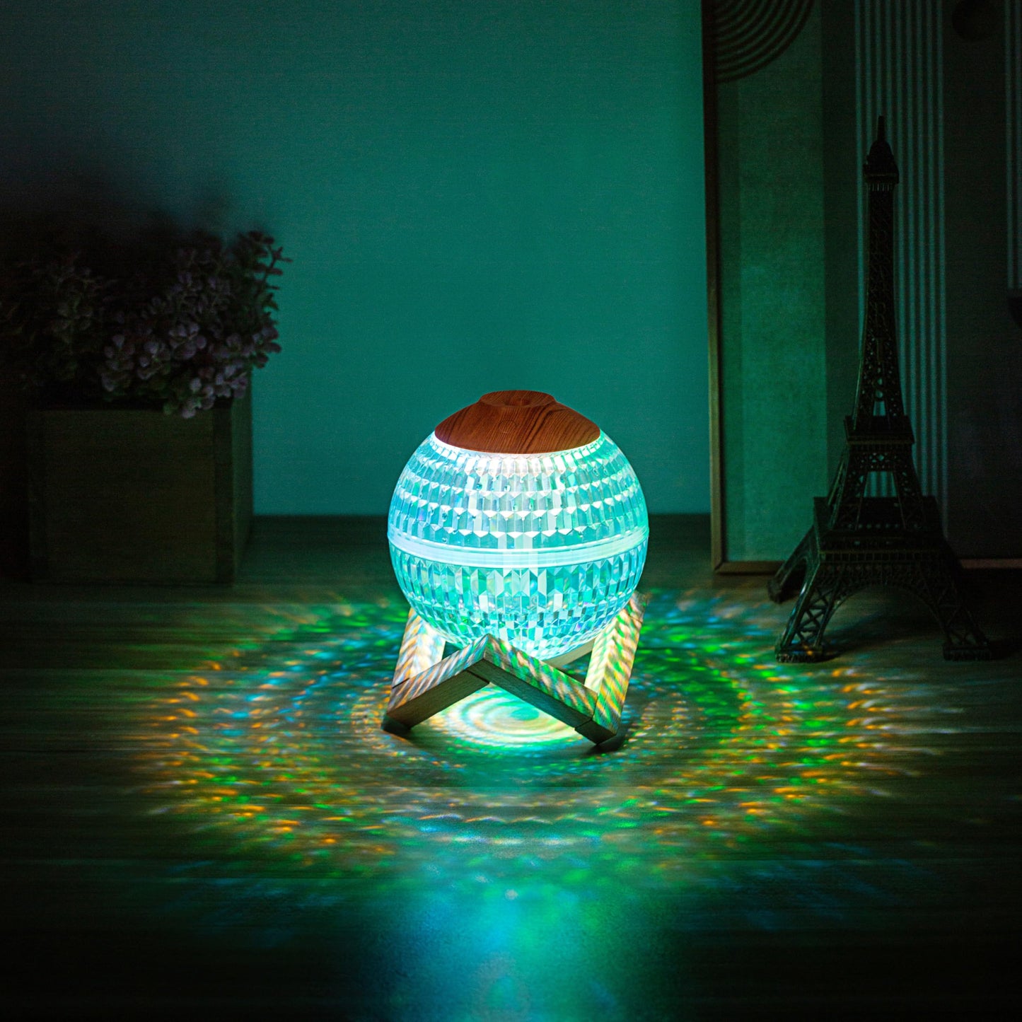 New Home Bedroom Crystal Ball Humidifier Planet Desktop Colorful Atmosphere Light Night Light