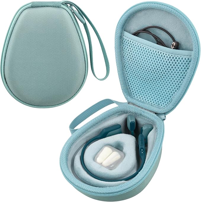 co2CREA Hard Case for SHOKZ New OpenRun Pro 2/1/Mini, OpenRun Standard/Mini, OpenMove, OpenSwim Pro, OpenSwim, Compatible with All SHOKZ Open-Ear Bone Conduction Sport Headphones, Cyan Case