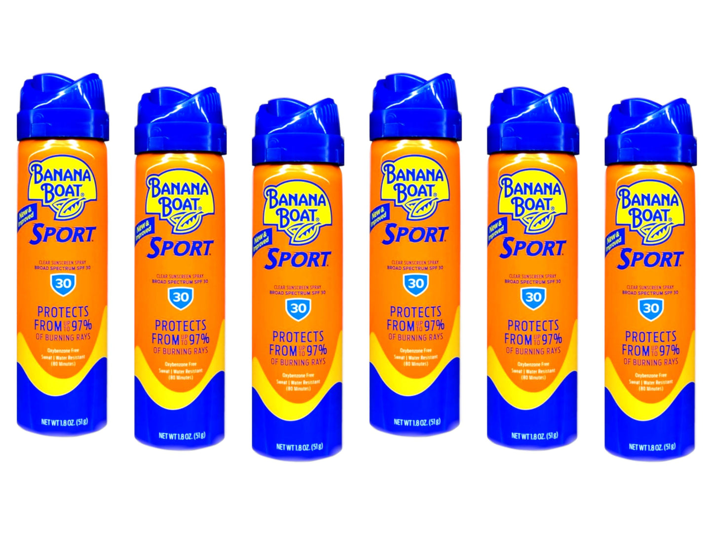Banana Boat Continuous Spf#30 Sport 1.8 Ounce Cool Zone (6 Pieces) (53ml)