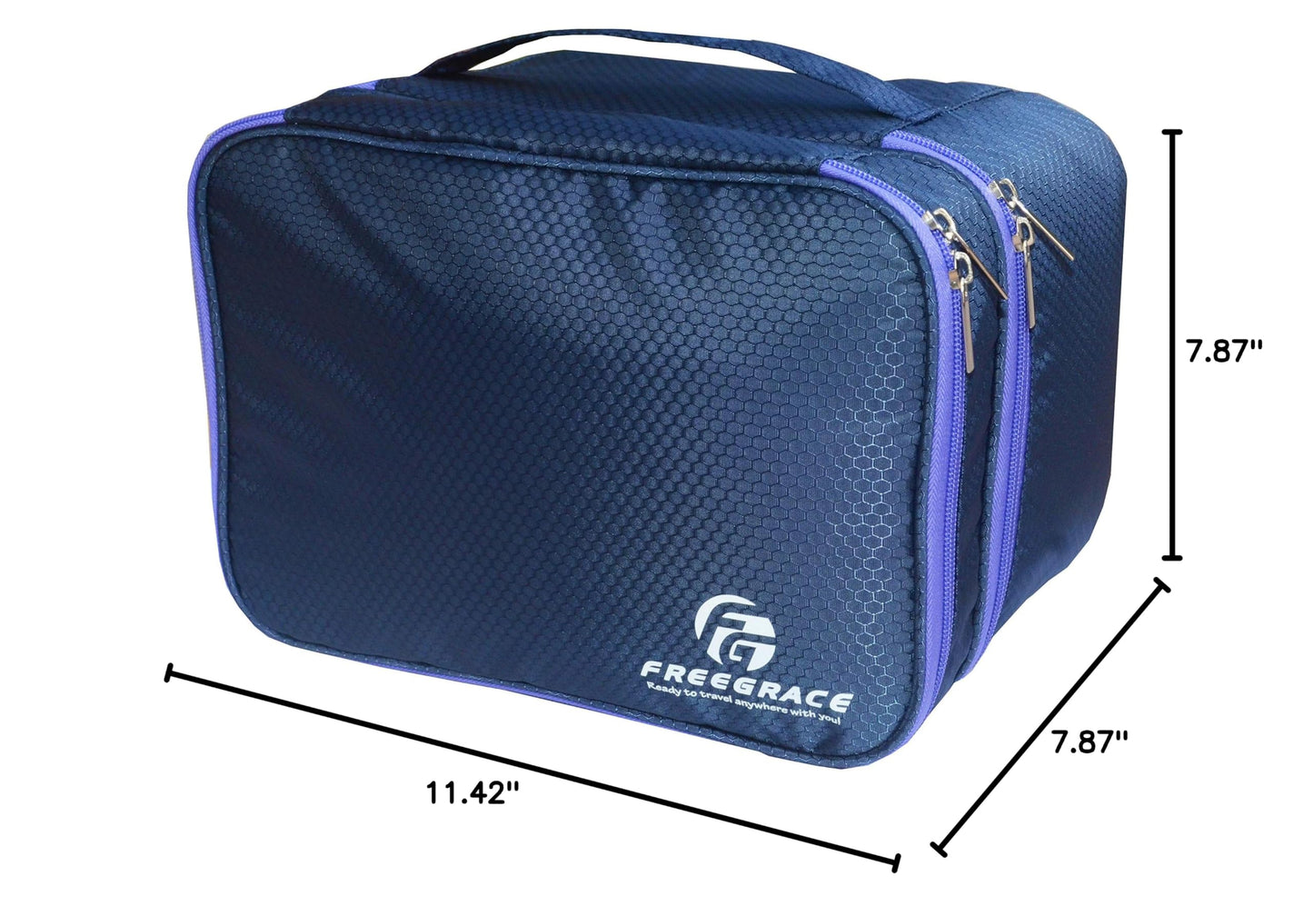 Travel Organizer Underwear Bag - Large Double Layer Packing Storage Bag - Fits Large Bra, Socks, Underpants, Cosmetic, Toiletry kit (Dark Blue)