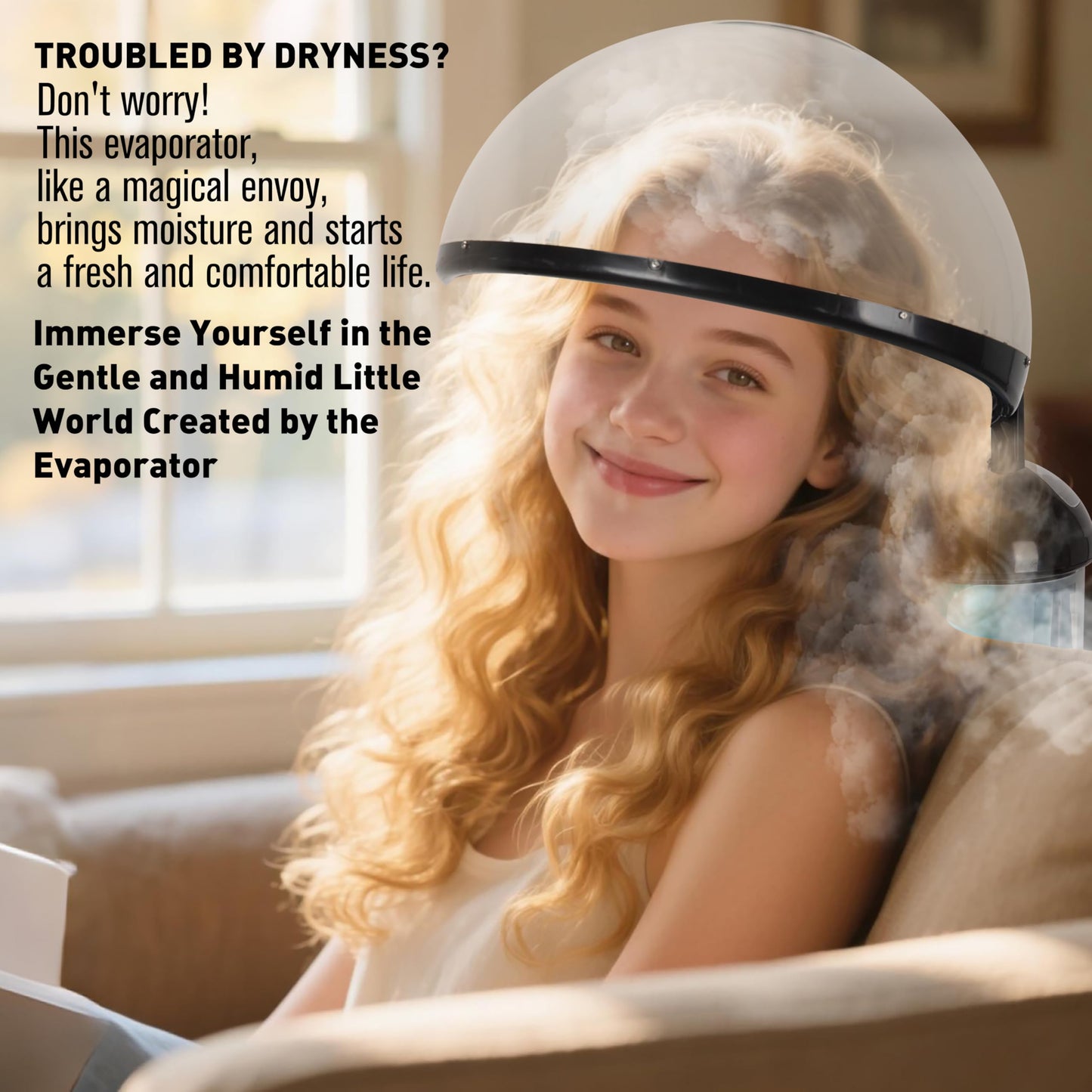 KINLITO 2-in-1 Hair and Face Steamer, Hair Steamer Humidifier for Deep Conditioning & Facial Steamer for Deep Cleaning, Tabletop Steamer with UV Ozone for Personal Care Use Home Spa Salon