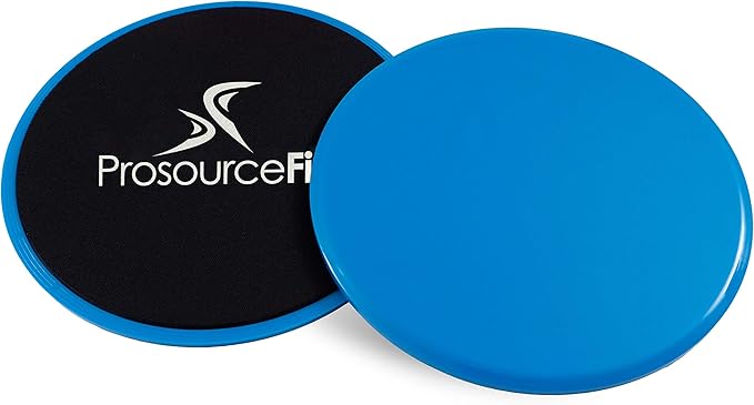 ProsourceFit Core Sliding Exercise Discs, Dual-Sided Sliders for Use on Any Surface at Home or Gym for Full-Body Workouts, Set of 2