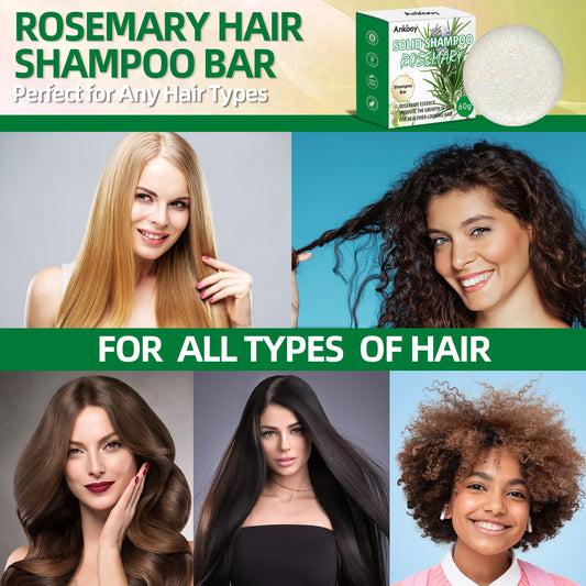 2 Pack Rosemary Oil Shampoo Bar,Natural Solid Hair Growth Soap Bars,Effective Cleansing Scalp Hair Loss Shampoo Bar,Organic Hair Oil Control,Strengthening,Thickening & Volumizing Soap for Hair