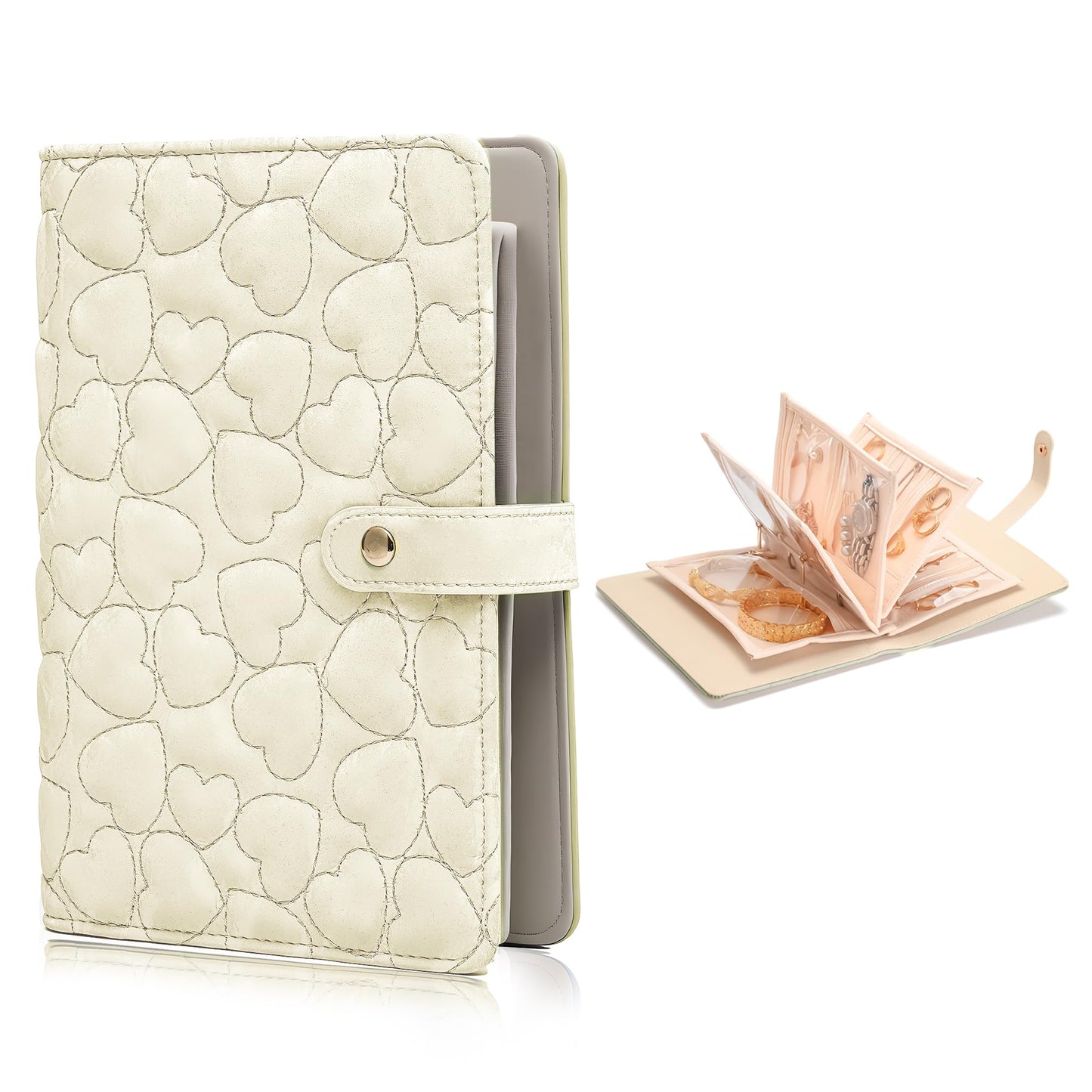 Ylfahjs Travel Jewelry Organizer Case,Jewelry Storage Roll Bag for Women,Tangle-Free Portable Storage for Necklaces & Earrings/Rings/Bracelets,Jewelry Storage Book, Waterproof Organizer Bag