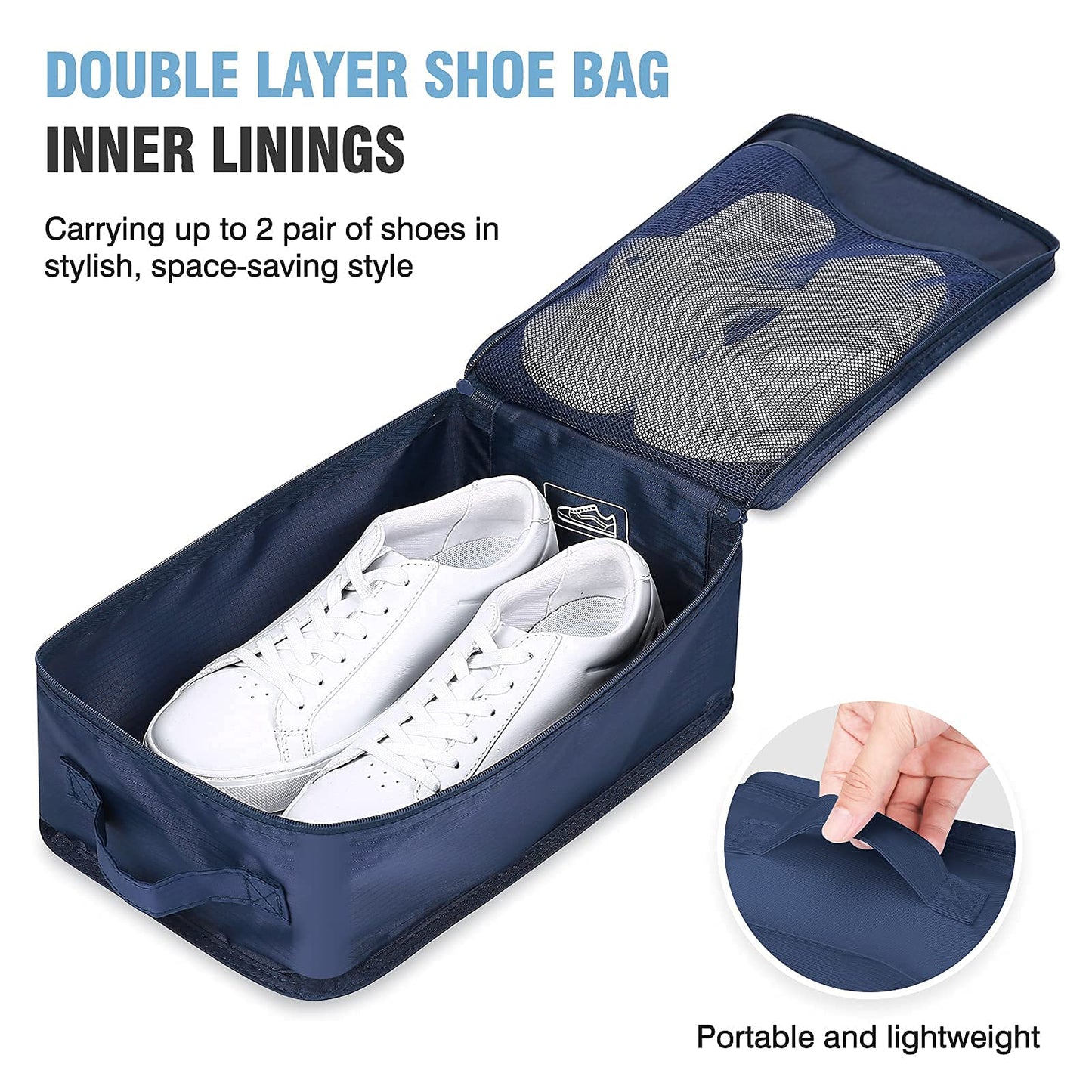 Packing Cubes for Carry On,Mossio 6 Pcs Ultralight Travel Organizer Accessories Navy Blue