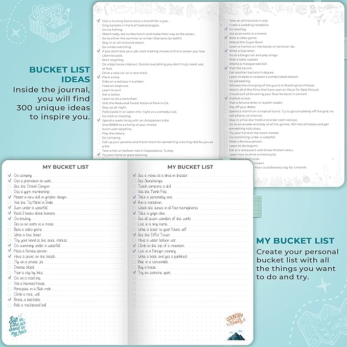 Clever Fox Bucket List Journal – Inspirational Book for Memories & Adventures – Motivational Bucket List Notebook for Couples, A5 (Aquamarine)