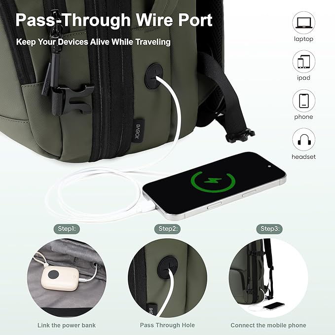 Carry On Travel Backpack, 35L-40L Expandable Extra Large Airline Approved,Lightweight Daypack for Men and Women