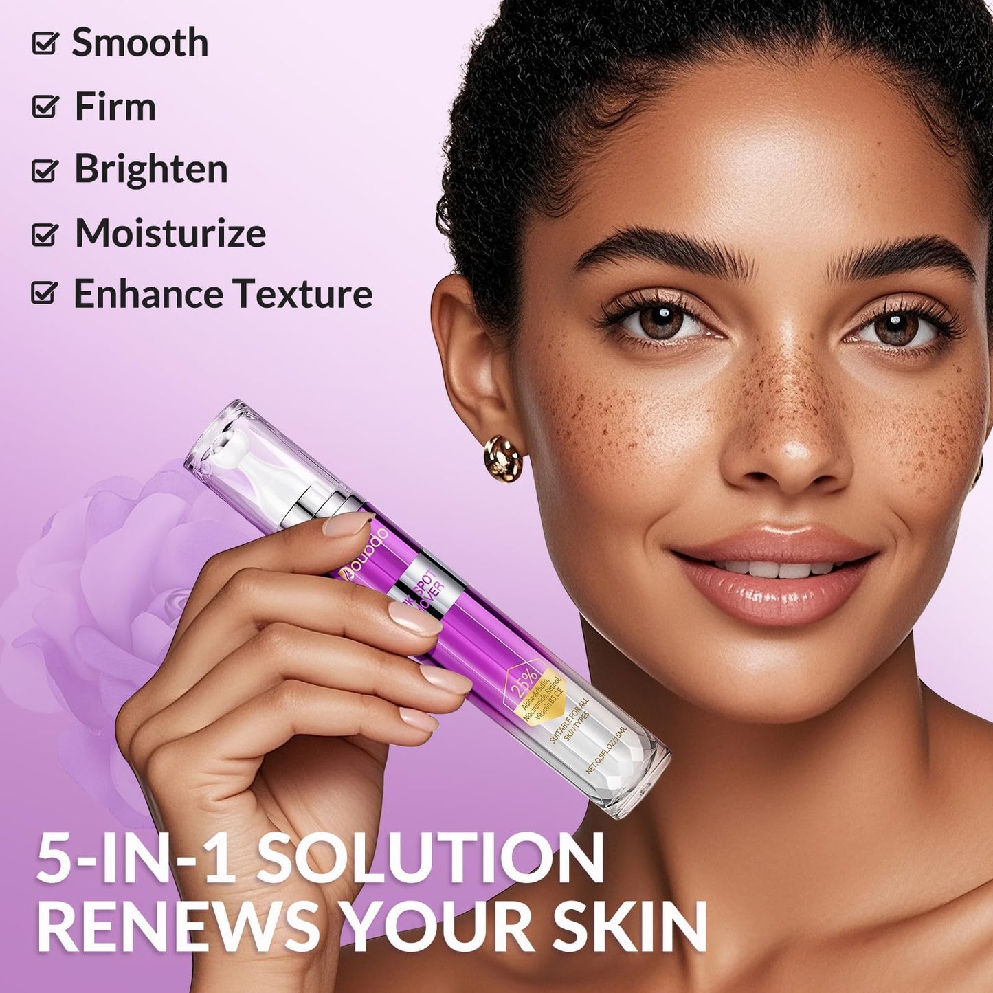 Dark Spot Remover for Face and Body, Age Spot Sun Spot Freckles Remedy Corrector Serum,Melasma Treatment for Face, Advanced Fade Cream for Uneven Skin Tone with 360° Roller Massage Ball, 0.5 FL oz