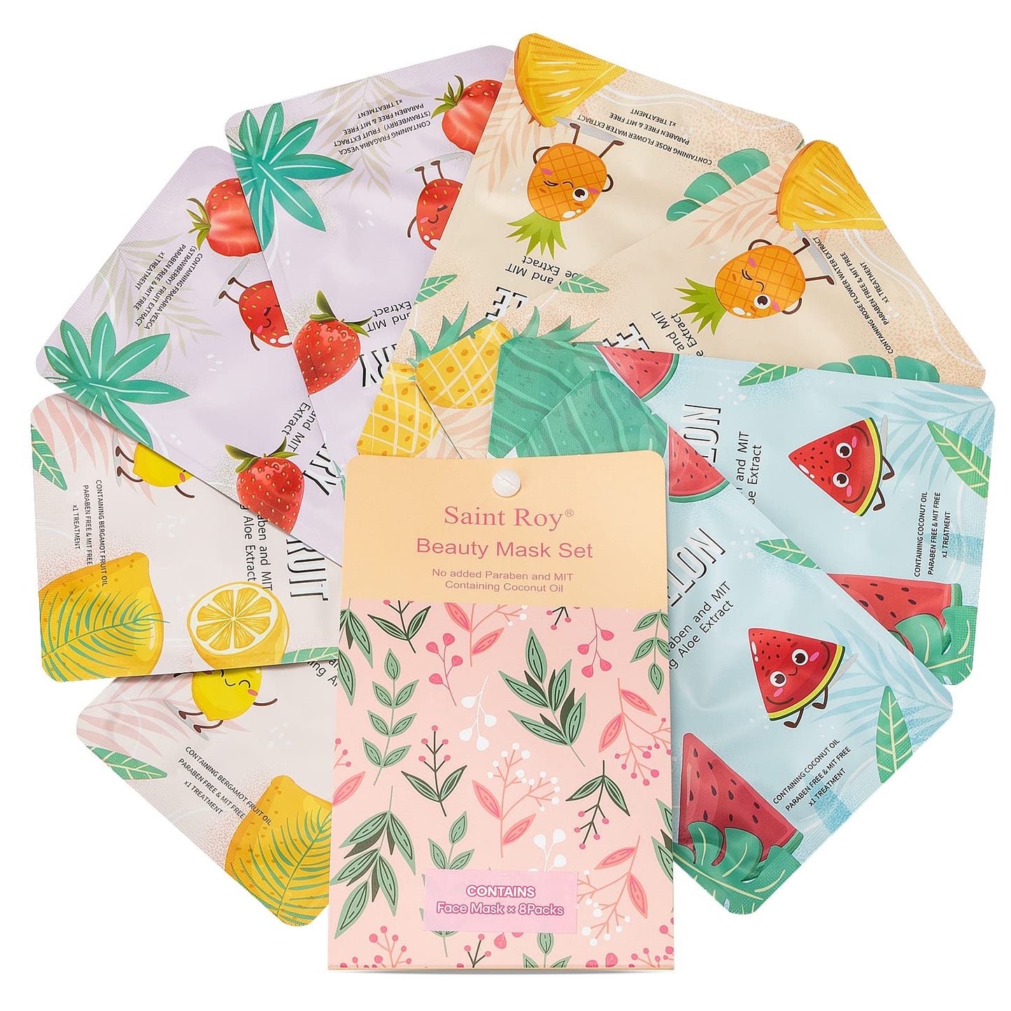 8 Pack Sheet Face Mask Skincare, Hydrating Face Masks Suitable for Dry Skin, Bulk Facial Mask Set for Women Skin Care, face sheet Masks Gifts Set for skin Spa Christmas Gifts for Women