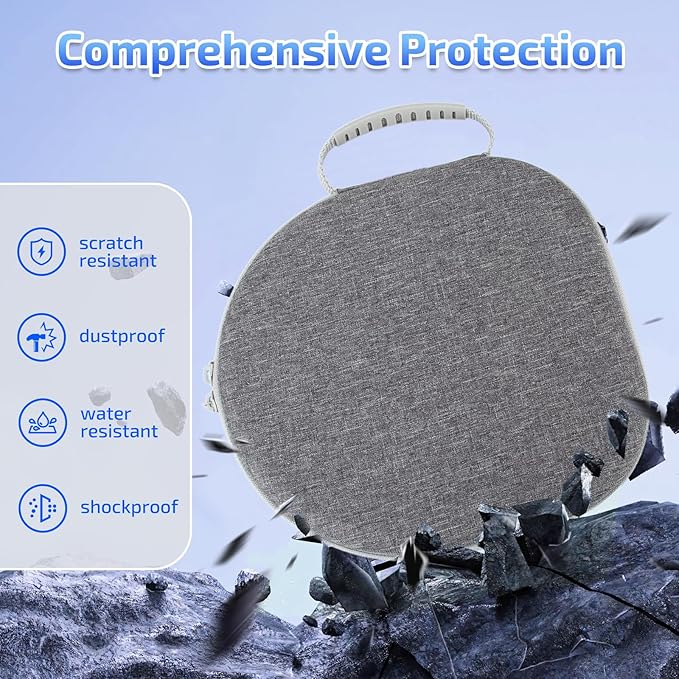 AirPod Max Case with Sleep Mode Charging Funtion, Case for Apple AirPods Max Headphones, Portable Storage Bag(Gray)