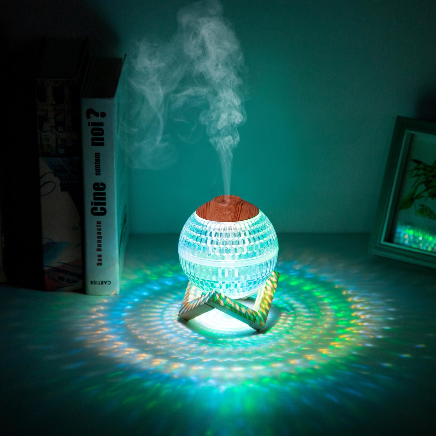 New Home Bedroom Crystal Ball Humidifier Planet Desktop Colorful Atmosphere Light Night Light