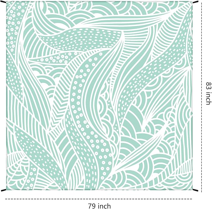 Beach Blanket Waterproof Sandproof Beach Mat 79" X 83"/10'x9'for 2-8 Adults Quick Drying Outdoor Picnic Mat Beach Accessories for Travel, Camping, Hiking