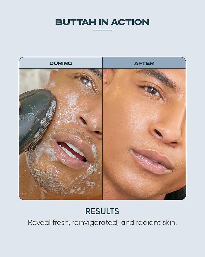 Buttah Skin by Dorion Cleanse + Vibe Brush Kit | Vibe Cleansing Face Brush | Buttah Facial Cleanser 3.4oz | 2-Speed Sonic Pulsating - Gentle Exfoliation - Water Resistant