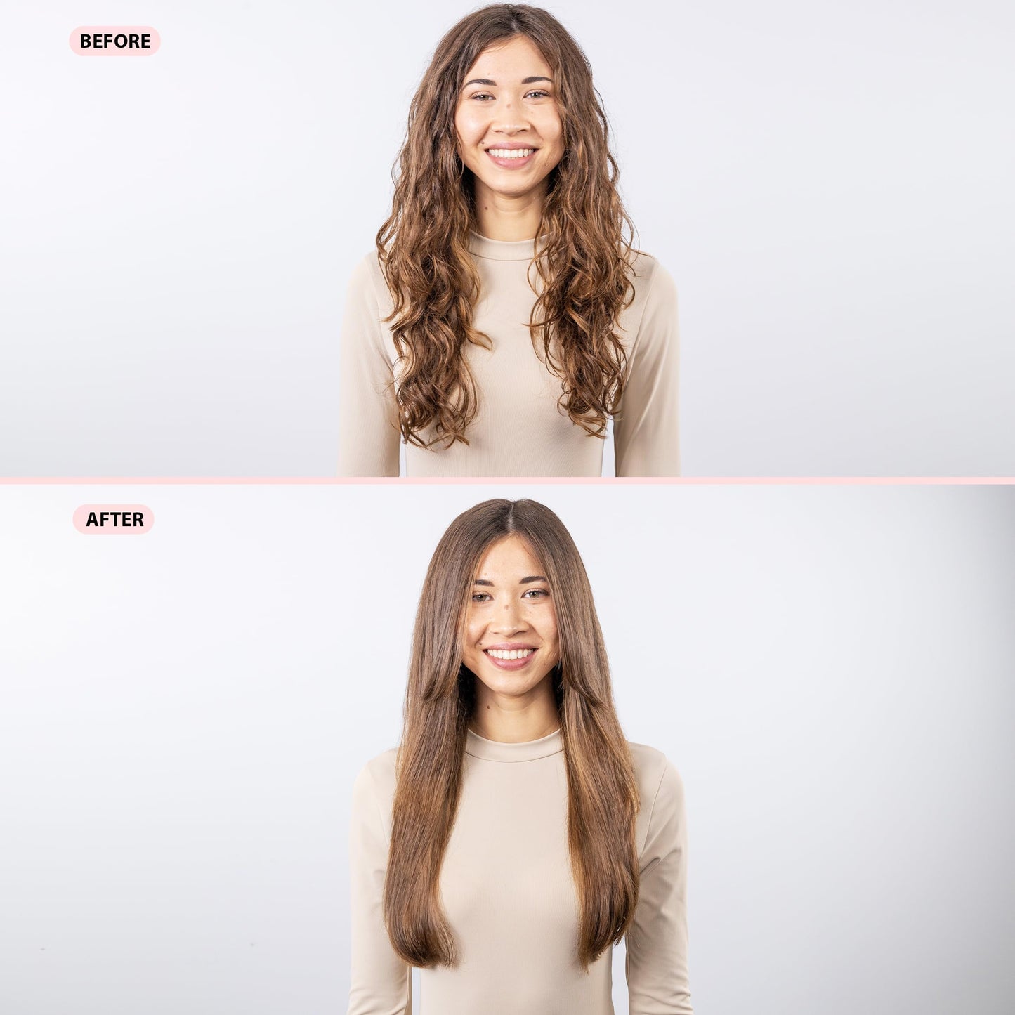 L'ANGE HAIR Le Titane Titanium Flat Iron | Hair Straightener with Curved Edges for Versatile Styling | Dual Voltage Flat Iron with Infrared Heat & Adjustable Temperature | 1" Blush