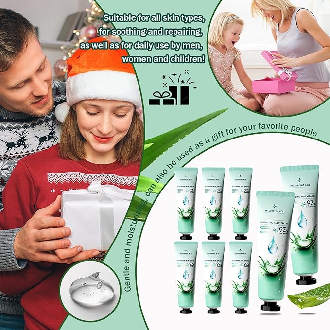 8PCS Purity Aloe Vera Gel - Hydrating Aloe Vera Gel for Face and Skin,No Sticky Moisturizing Aloe Gel L