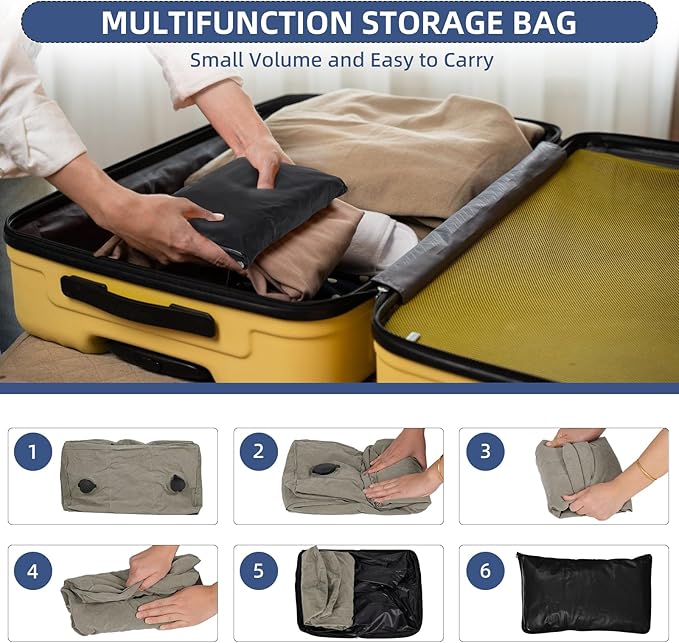 Inflatable Foot Rest Pillow for Air Travel Airplane Foot Rest Pillow Adjustable Height Leg Pillow Bed for Kids Toddler Suitable for Car,Train,Office Travel